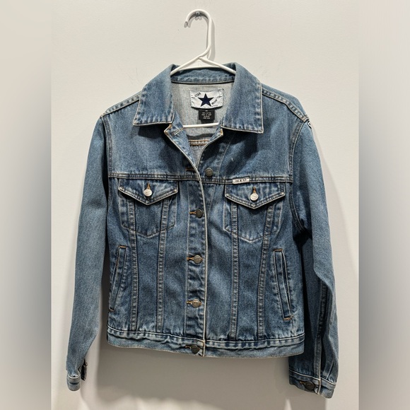 Embellished Jean jacket from Star Blue. Techno painted and sewn on beads Medium - Picture 2 of 3